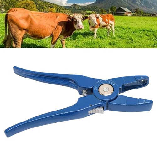 FLEXMAN Livestock Ear Tag Applicator, Aluminum Livestock Ear Tag Pliers, Universal Cattle Ear Tagger Ear Tag Puncher Pliers, Cattle Ear Tagger for Cattle, Pigs, Sheep