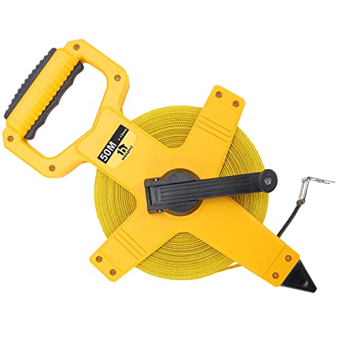 Open Reel Fiberglass Tape Measure, 165 Foot Tape Measure by 1/2-Inch, Inch/Metric Scale for Engineer,Outdoor, Athletic Field, Impact Resistant ABS Shell (165FT/50M - size: 50.3 m