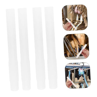 Mikikit 4pcs Rubber Milk Tubes for Milking Machines Durable Dairy Cow Breasting Pipe Easy Installation and Replacement Sturdy Rubber Hose for Seamless Farm Operations