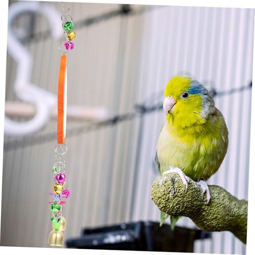 Bird Hanging Mirror with Bell for Parrots and Chickens Safe Non-Toxic Rooster Plaything and Cage Decoration Sturdy Bite-Resistant Pet for Birds