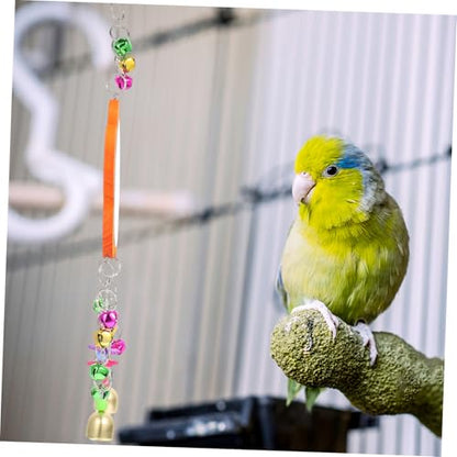 Bird Hanging Mirror with Bell for Parrots and Chickens Safe Non-Toxic Rooster Plaything and Cage Decoration Sturdy Bite-Resistant Pet for Birds