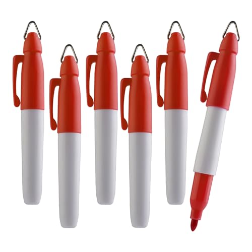TH Golf Mini Permanent Markers | Assorted Colours | Fine Point | 6 Count (Red Pack of 48) - color: Red Pack of 48