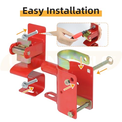 Red One Way Gate Latch – Heavy Duty Farm Gate Latch | Fits Round Tube Gates with 1-5/8" to 2" Tubes – 1-Way Latch with 4-Digit Combination Lock, Ideal for Farms & Pastures - color: 1 Pack Red One Way Gate Latch