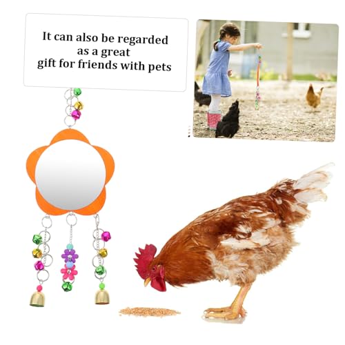 Acrylic Chicken Mirror with Hanging Ring for Pet Birds and Hens Sturdy Chew-Resistant Bird Accessory for Coop Entertainment and Stress Relief