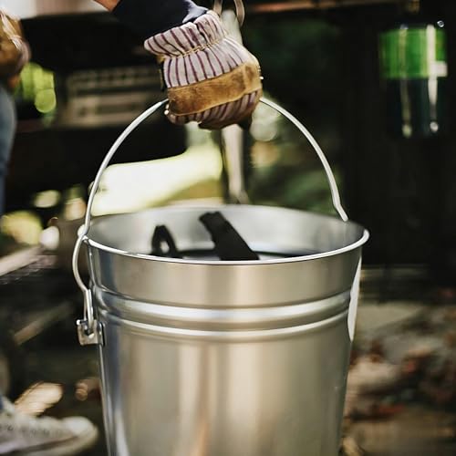 6 Gallon Galvanized Steel Storage Can with Locking Lid Rodent Proof Weather Resistant Metal Container for Pet Food Bird Seed Charcoal