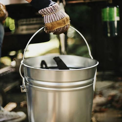 6 Gallon Galvanized Steel Storage Can with Locking Lid Rodent Proof Weather Resistant Metal Container for Pet Food Bird Seed Charcoal