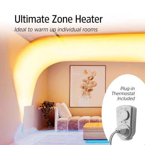 EconoHome Convection Wall Heater with Thermostat - 400W Electric Wall Mounted Space Heater Panel - Updated Model, 120V - Heats Rooms up to 120 Sq Ft - size: 400W