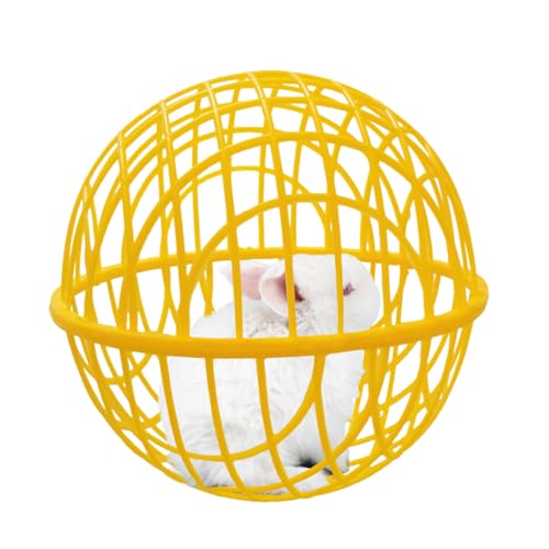 7.8" Ball-Shaped Movable Pigeon Chick Coop, Little Rabbit Duck Guinea Pig Safe Walking Net,Preventing Dog Bites, Predation by Eagles Wolves Cats Eagles, Pet Safety Cage - color: Yellow
