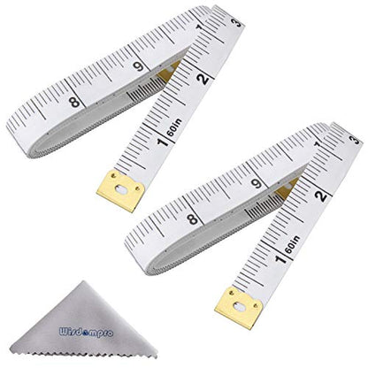Wisdompro 2 Packs 60-Inch(150cm) Soft Tape Measure for Sewing Tailor Cloth, Body Measurement(Indexed in Metric and Standard Units) - White - color: 60 Inch, 2 Packs White
