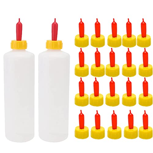 Goat Nipple and Bottles Set, 25 Pieces Small Animal Milk Drink Pritchard Nipple 2 Pieces 400 ml Lamb Feeding Bottle Kit for Feeding Sheep Goat Lamb Puppy (White 25) - color: White 25