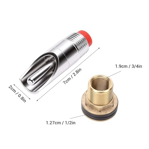 Pig Nipple Waterer Stainless Steel Automatic Pig Nipple Drinker with Connector and Drill Bit Premium Copper Construction for Pig Farms Livestock Hydration System