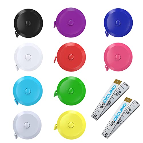 DiCUNO 60-Inch 1.5 Meter Soft and Retractable Tape Body Tailor Sewing Craft Cloth Dieting Measuring Tape (10 Colors Package) - color: 10 Colors