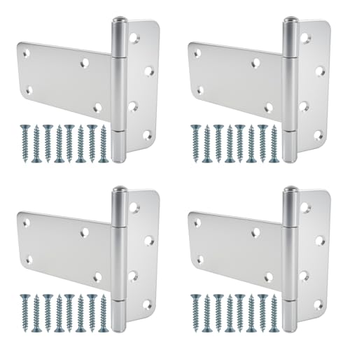 5 in T-Strap Shed Door Hinges,260 Lbs Capacity,4 Pack Heavy Duty Tee Hinge, Silver T-Gate Hinges, Gate Strap Hinges, Wrought Hardware for Wooden Fences, Barn Door, Shed Doors (Patent Pending) - color: Silver, size: 5 in -4 pcs