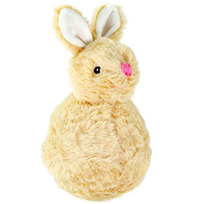 Giftable World 7.5 Inch Plush Pet Toy Bunny with 5 Inch Squeaky Bouncy Ball and Crinkle Ears (7" Tripper Bunny Tan) - color: Tripper Bunny - Tan