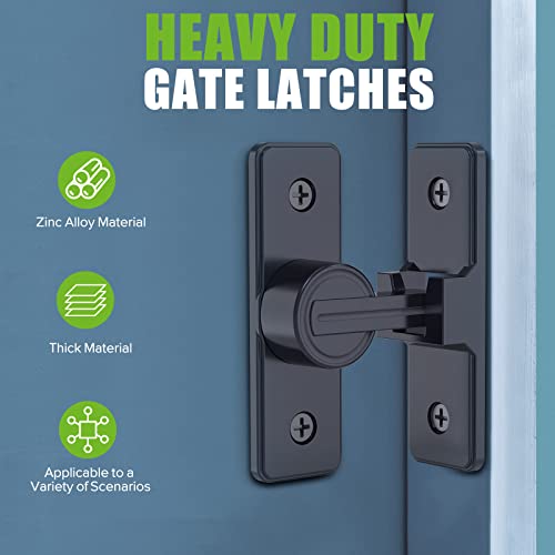 Barn Door Lock Hardware, Heavy Duty 90 Degree Flip Latch Privacy Lock, Zinc Alloy Sliding Barn Door Latch for Bathroom, Bedroom, Closet, Garage, Shed and Gate (Black) - color: Black