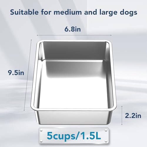 UPSKY 2Pcs Stainless Steel Dog Bowls for Small Medium and Large Dogs, Use for Feeding & Drinking