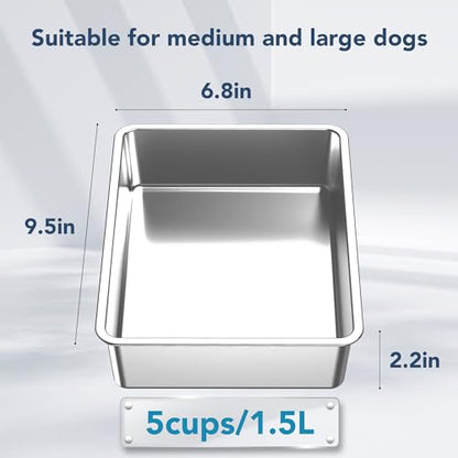 UPSKY 2Pcs Stainless Steel Dog Bowls for Small Medium and Large Dogs, Use for Feeding & Drinking