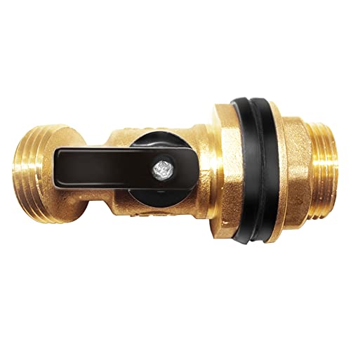Joywayus Brass Water Container/Rain Barrel Spigot 3/4" Threaded Quarter Turn Ball Valve with Bulkhead Fitting, Suitable for Garden Hose Thread Connection - style: Style 1