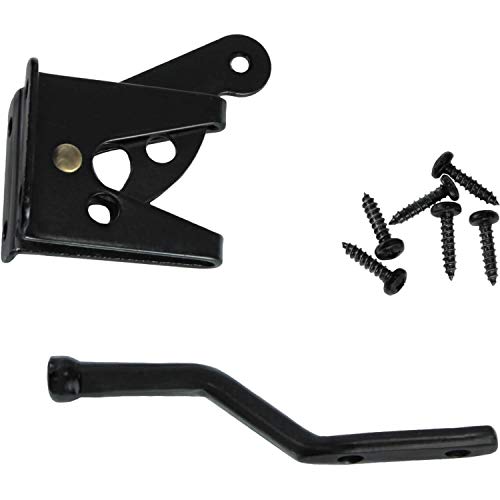 Single Sided Wood Fence Gate Latch - Black - Marine Grade Powder Coated for Long Lasting Looks and Rust Resistance - CASE Qty 50 - size: Single Sided - Qty 50