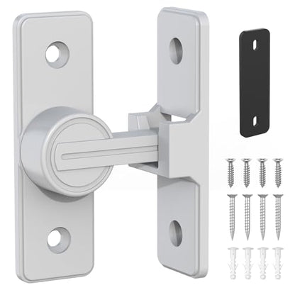 Barn Door Lock Hardware, Heavy Duty 90 Degree Flip Latch Privacy Lock, Zinc Alloy Sliding Barn Door Latch for Bathroom, Bedroom, Closet, Garage, Shed and Gate (White-1PC) - color: White-1PC