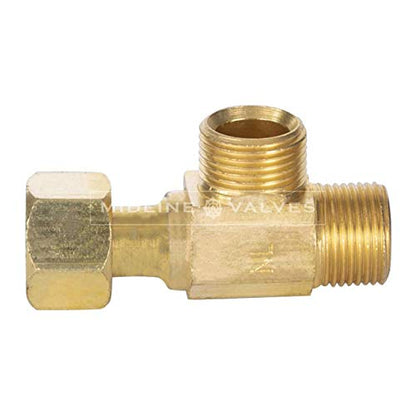 MIDLINE VALVE 73338-OM Add On Tee Fitting, Split Supply Line Outlet, 3/8 in. FIP COMP x MIP x Male Brass, 3/8 in. x 3/8"