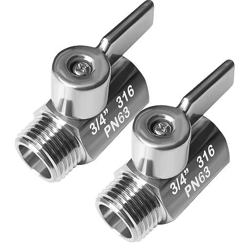 Beduan Mini Ball Valve Stainless Steel(316) 3/4" NPT Male x NPT Female Mini Ball Shutoff Valve(Pack of 2) - size: 3/4 Inch, style: 2 PACK