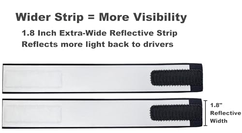Reflective Ankle Bands with Very Large Reflective Area, 1,000+ ft Visibility, Straps for Biking, Running and Walking at Night - Bright, Lightweight & Comfortable - color: Silver - 2 Bands