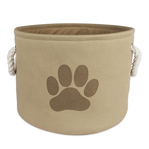 Bone Dry Pet Storage Collection Collapsible Bin, Small Round, Taupe - color: Taupe, size: Small Round