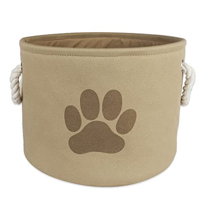 Bone Dry Pet Storage Collection Collapsible Bin, Small Round, Taupe - color: Taupe, size: Small Round