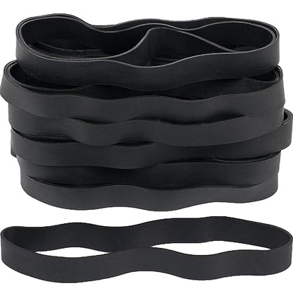 AIWOQI Rubber Bands Long Size 107 Heavy Duty Big Wide Rubber Band 30pcs | Elastic Bands for Office Supply Trash Can File Folders Litter Box Rubber Bands Black - color: Black