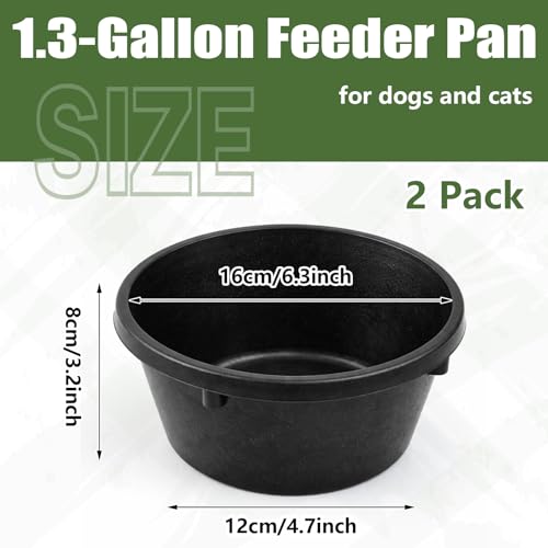 Sadnyy 2 Pcs Rubber Feed Pan Utility Horse Feed Bucket Rubber Bowl Chicken Dust Bath Container Horse Feeder for Goats Livestock Animal Feeding Cats Dogs Pigs (1.06 Quart/ 0.26 Gallon) - size: 1.06 Quart/ 0.26 Gallon
