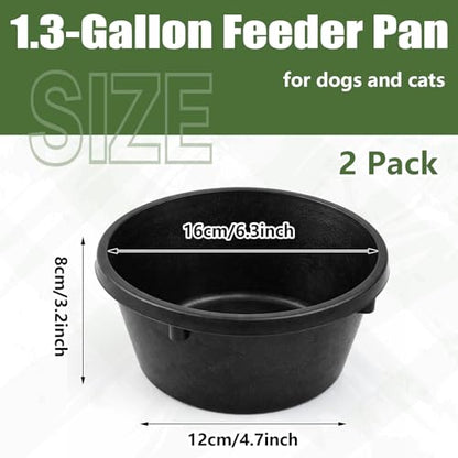 Sadnyy 2 Pcs Rubber Feed Pan Utility Horse Feed Bucket Rubber Bowl Chicken Dust Bath Container Horse Feeder for Goats Livestock Animal Feeding Cats Dogs Pigs (1.06 Quart/ 0.26 Gallon) - size: 1.06 Quart/ 0.26 Gallon