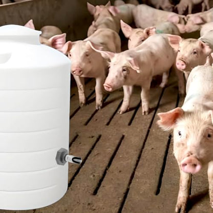 2 Sets Automatic Pig Nipple Drinkers Kit, Stainless Steel Pig Waterer Nipples and Plastics Water Tank Connectors and Hole Openers for Pigs Swine Piglets