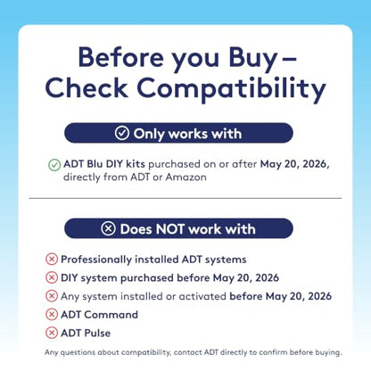 ADT Blu Outdoor Camera, 2K Video, Rechargeable Battery, Spotlight, Night Vision, Weather Resistant, Smart Detection - Compatible with ADT Blu Systems, Subscription Required