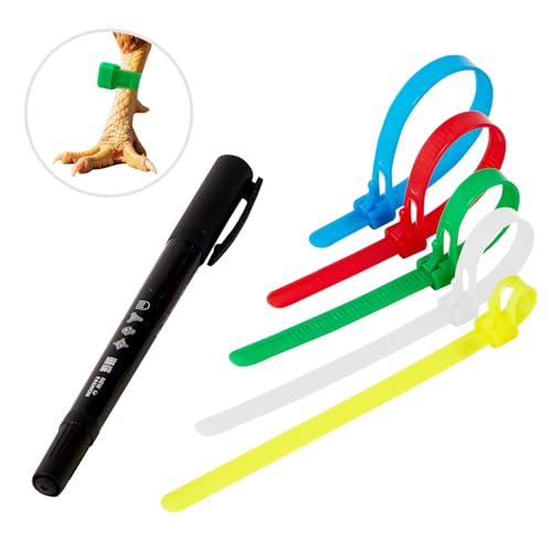 100Pcs Adjustable Chicken Leg Bands (0.4–1.5” Leg Diameter), Fade-Proof Custom ID Tags for Breeding & Tracking, Permanent Marker Friendly, Secure & Comfortable Wear for Ducks, Geese, Pigeons