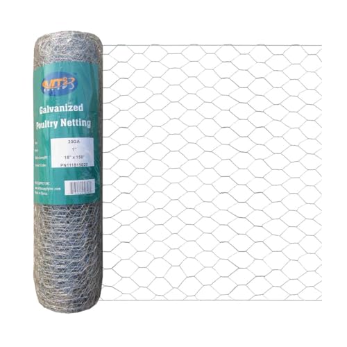 20GA Galvanized Hexagonal Poultry Netting Chicken Wire 18 inches x 150 feet x 1 inch Mesh - size: 18"x150'