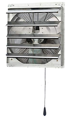 iLIVING 18" Wall Mounted Shutter Exhaust Thermostat Control-3 Speeds Vent Fan for Home Attic, Shed, or Garage Ventilation, 1736 CFM, 2600 SQF Coverage Area, Variable, Silver - style: Fan With Thermostat