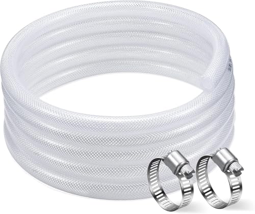 DAVCO 3/4" ID × 5 ft Clear Braided Hose Plastic Tubing High Pressure | Flexible Reinforced PVC for Transfer Water Air Oil, BPA Free & Non-Toxic - size: 3/4"ID, style: 5 Feet