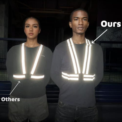 High Visibility Reflective Safety Vest | Lightweight,Adjustable & Elastic | Hi Vis Running Gear for Jogging,Walking,Cycling,Construction Workers,Motorcycle,Men,Women (1, YELLOW) | Adjustable Elastic Suspenders,Reflector Safety Vests Men Women,Hi Vis Vest