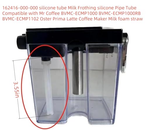 (4 pack) 162416-000-000 Silicone tube Milk Frothing Silicone Pipe Tube Compatible for Mr Coffee BVMC-ECMP1000 BVMC-ECMP1000RB BVMC-ECMP1102 BVMC-ECMP1106 Espresso Maker Milk foam straw