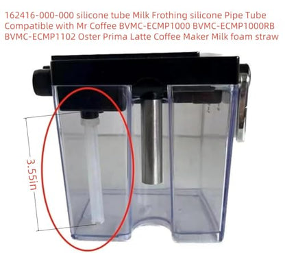 (4 pack) 162416-000-000 Silicone tube Milk Frothing Silicone Pipe Tube Compatible for Mr Coffee BVMC-ECMP1000 BVMC-ECMP1000RB BVMC-ECMP1102 BVMC-ECMP1106 Espresso Maker Milk foam straw