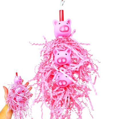 Bonka Bird Toys 2959 Three Little Pigs 9" x 3.50", Parrot, Chew Preen Cage Toy, Conure, Cockatiel, Parakeet, and Similar