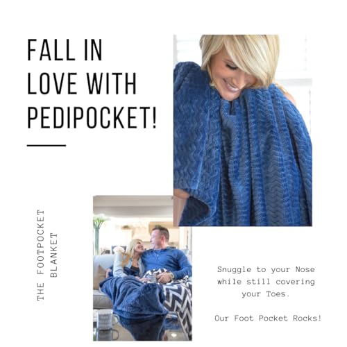 PediPocket Patented Foot Pocket Blanket – 50”x70” with 20”Deep Foot Pocket,Plush Velvety Fleece Blanket, Everyday Luxurious Comfort,Machine Washable,Gift Idea – Light Marvelous Midnight (non-electric) - color: Light Marvelous Midnight