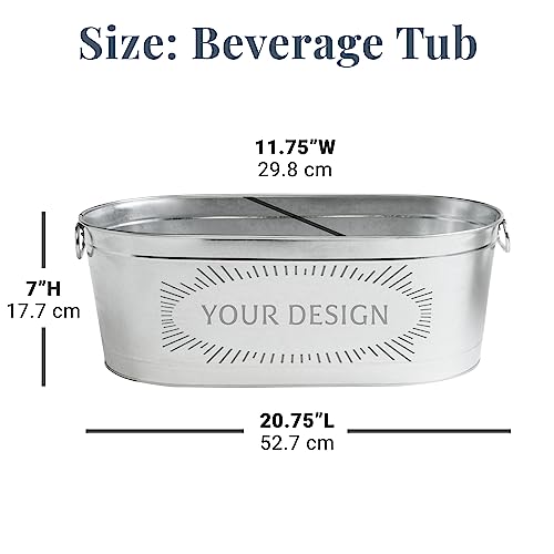 Let's Make Memories Personalized Beverage Tub - Custom Beverage Tub - Entertaining Must-Have - Galvanized Drink Tub - 5.5 Gallons - With Stand - Infinity Sign + Custom Message - color: Infinity Sign, size: With Stand