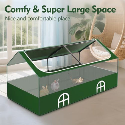 Small Animal Playpen,Rabbit Play Pen, Guinea Pig Cages for Indoor Outdoor,Portable Chicken Coop,Puppy Play Pen with Waterproof Floor for Guinea Pig,Chicken,Hamsters, Hedgehogs,Bunny, Green L - style: big