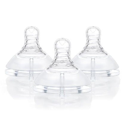 LittleForBig Silicone Soft Touch Adult Bottle Nipples Replacement Teat Compatible with LittleForBig Bottles - Lip Care Bottle Nipples for Adults 3-Pack