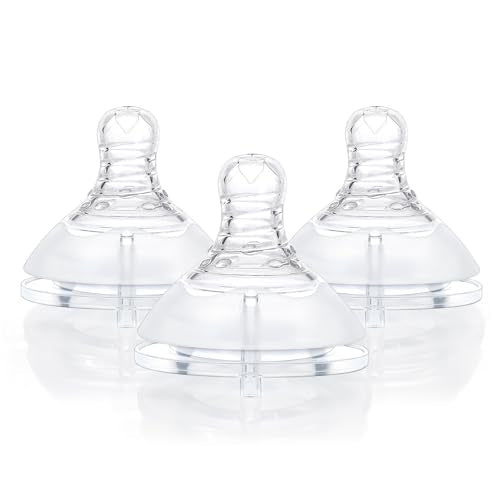 LittleForBig Silicone Soft Touch Adult Bottle Nipples Replacement Teat Compatible with LittleForBig Bottles - Lip Care Bottle Nipples for Adults 3-Pack
