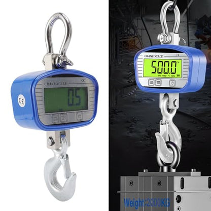FTVOGUE Digital Crane Scale OIML Class 3 Accuracy LCD Display with Remote Control 20m Range for Farm Fishing Construction Industrial Weighing (2000KG)