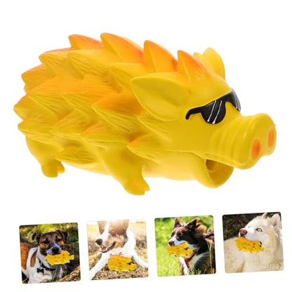 UKCOCO Funny Pig Shaped Dog Chew for Teeth Grinding and Training Latex Molar for Large Dogs and Puppies Squeaky Pet Plaything for Interactive Chewing and Play