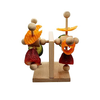 Enrichment Toy Turning Hanging for Guinea Pigs, Rabbits, Birds, Rats and Other Small Pets! Load with Veggies and Fruit (Two-Turntable Toy) - style: Two-Turntable Toy